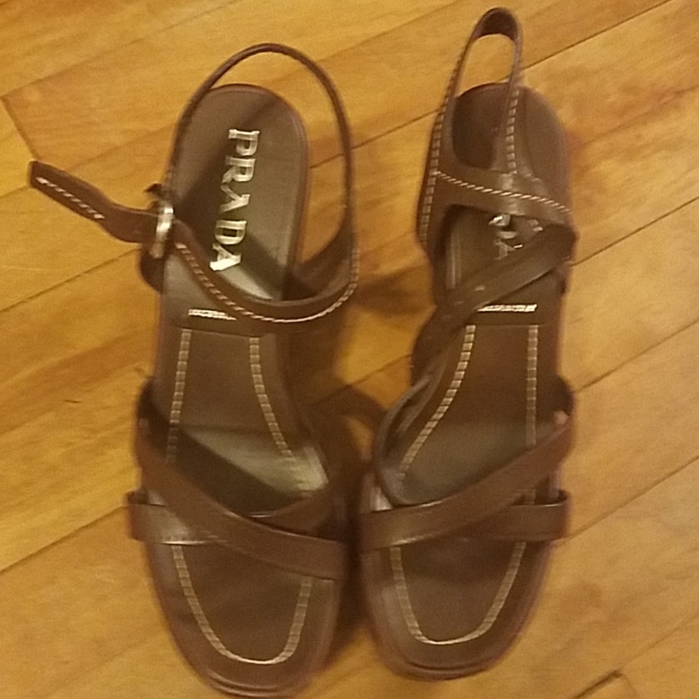 Prada Brown wedges